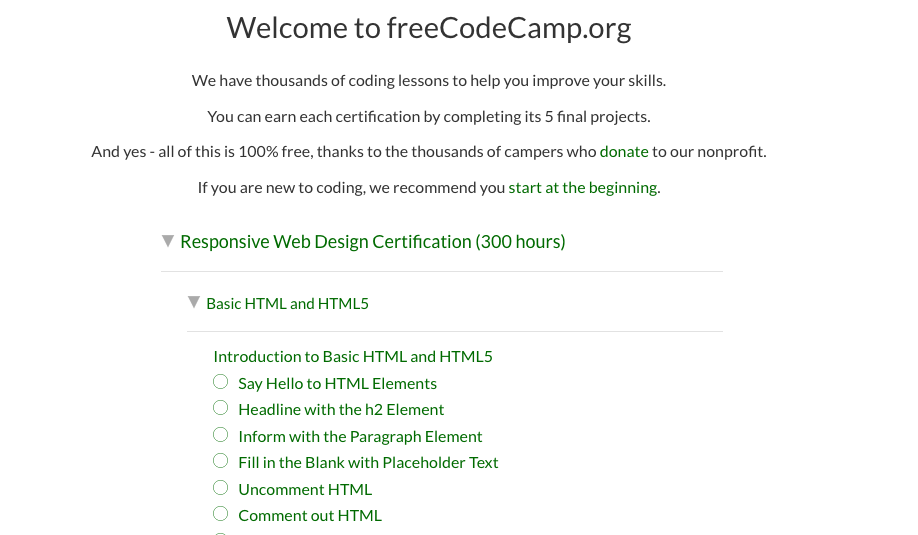 free-code-camp curriculum