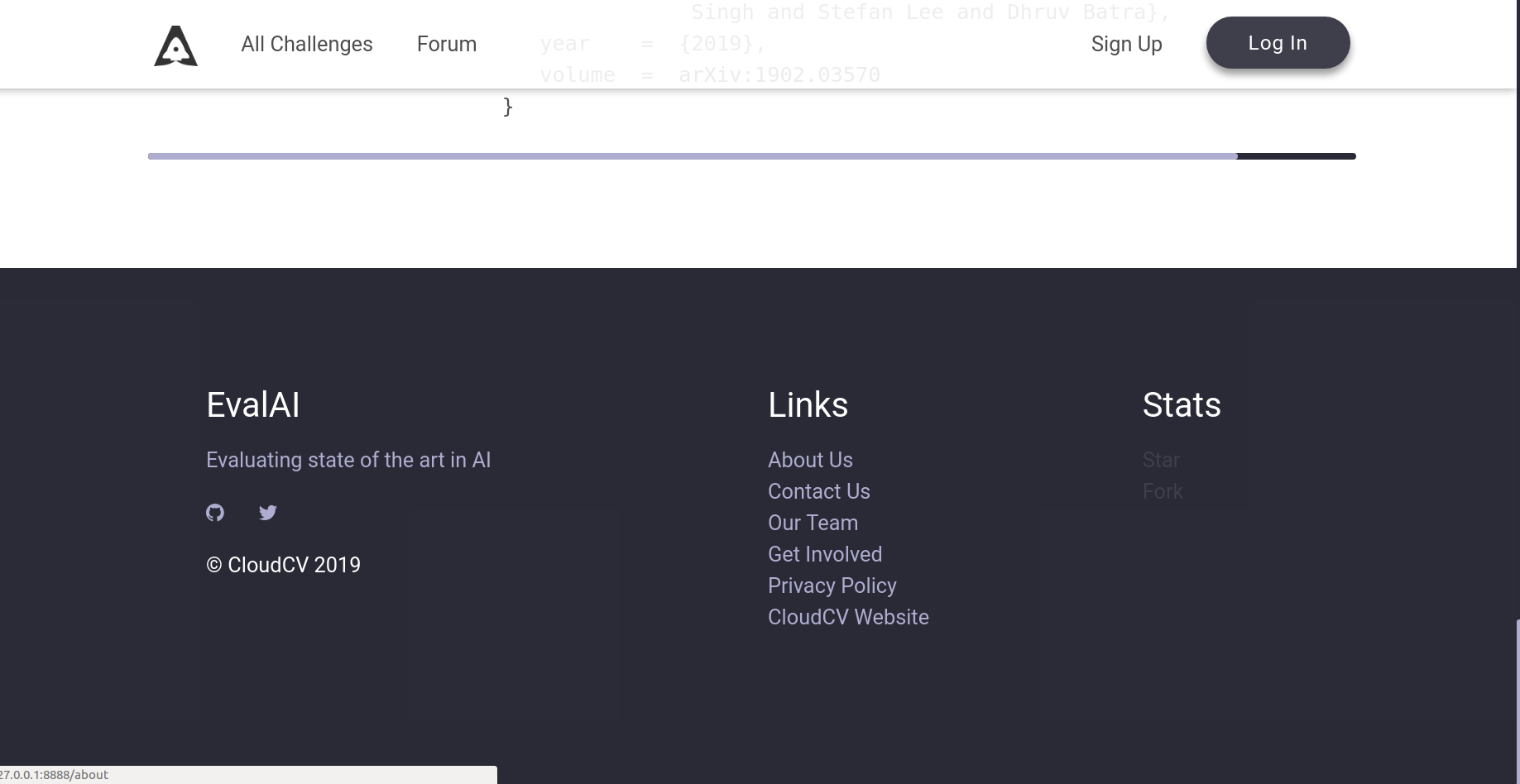 Display GitHub stats in footer · Issue #2187 · Cloud-CV/EvalAI · GitHub