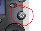 PolyVVX-401_Phone_Home_Button "A picture of the home button on the Polycom VVX-401"