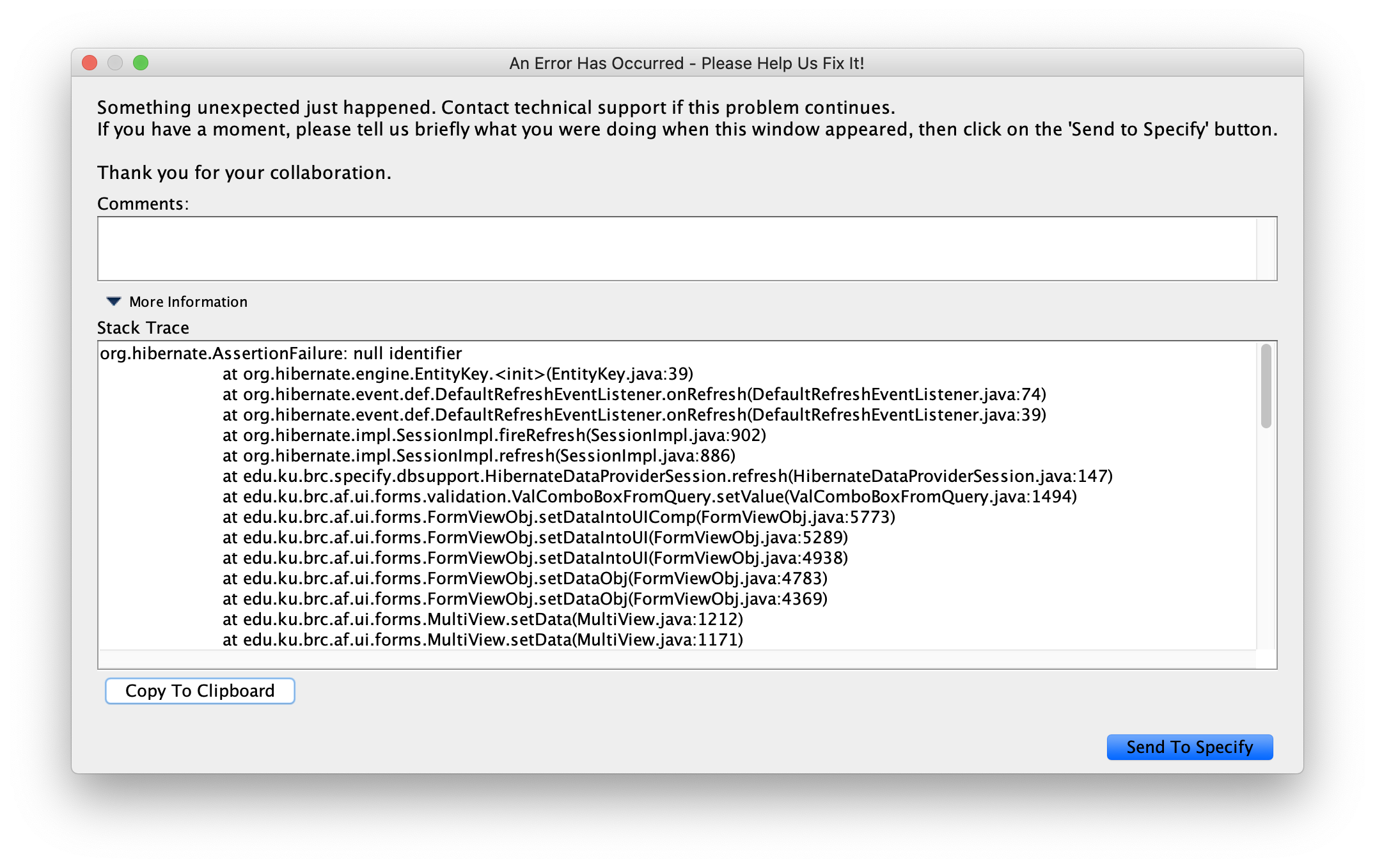 Java Error - null identifier in Accesion · Issue #409 · specify ...