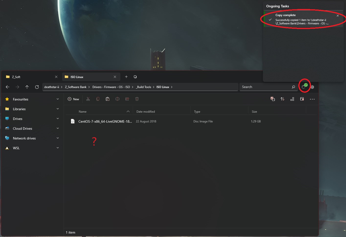 Copy to Network Locations always requires manual refresh to show ...