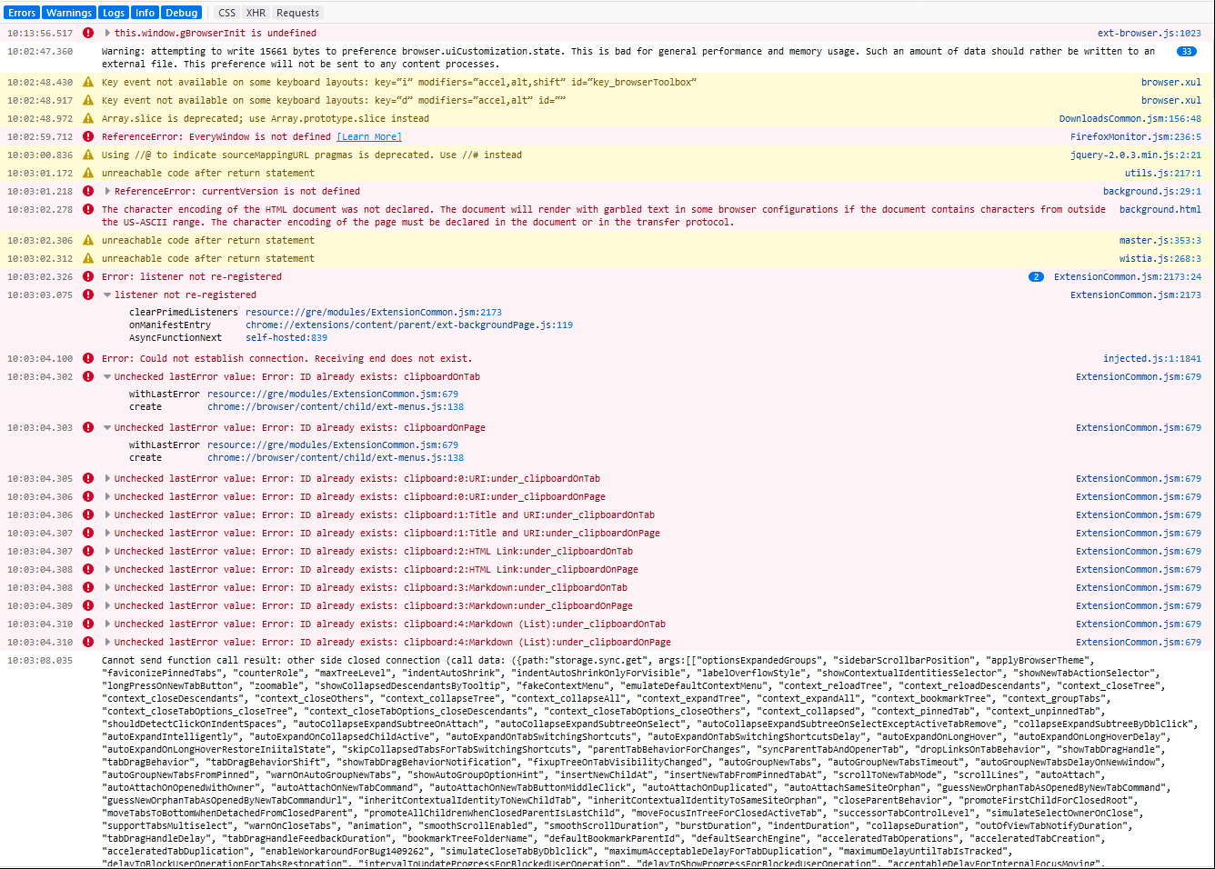 Tab Selection Stays Broken (even for New Tabs) After Throw Error ...