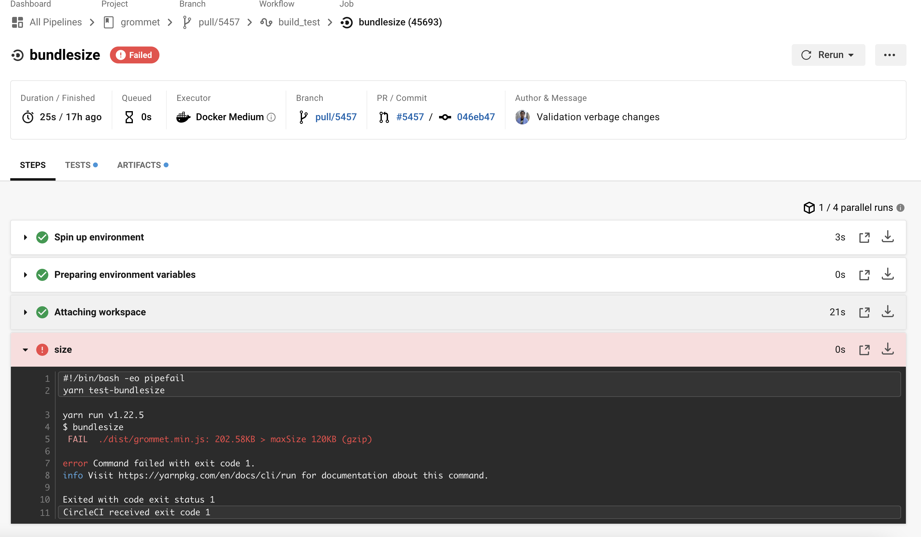 BundleSize error with CircleCI · Issue 5490 · grommet/grommet · GitHub