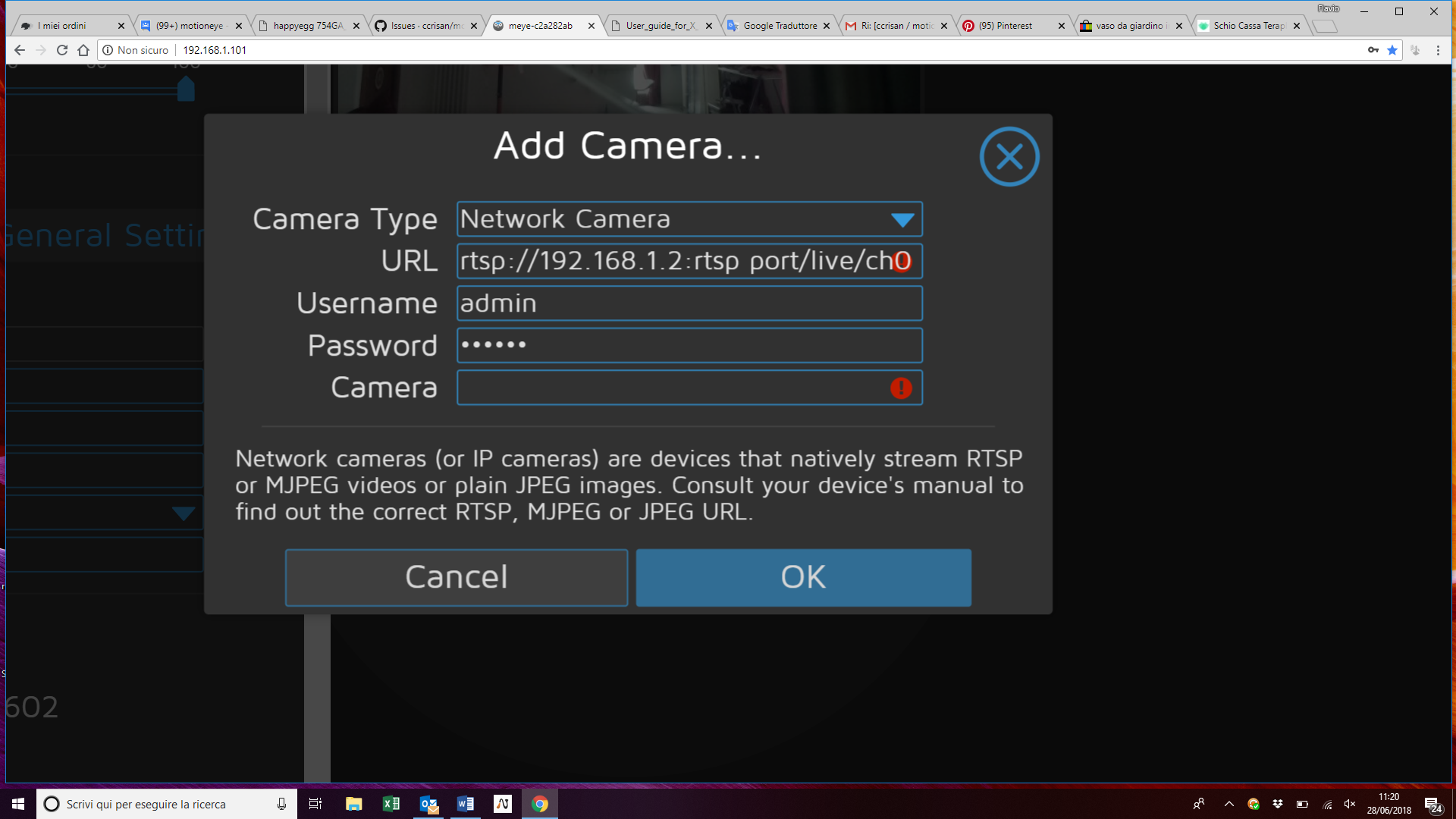 Connect an external network camera. · Issue 1564 · motioneyeproject