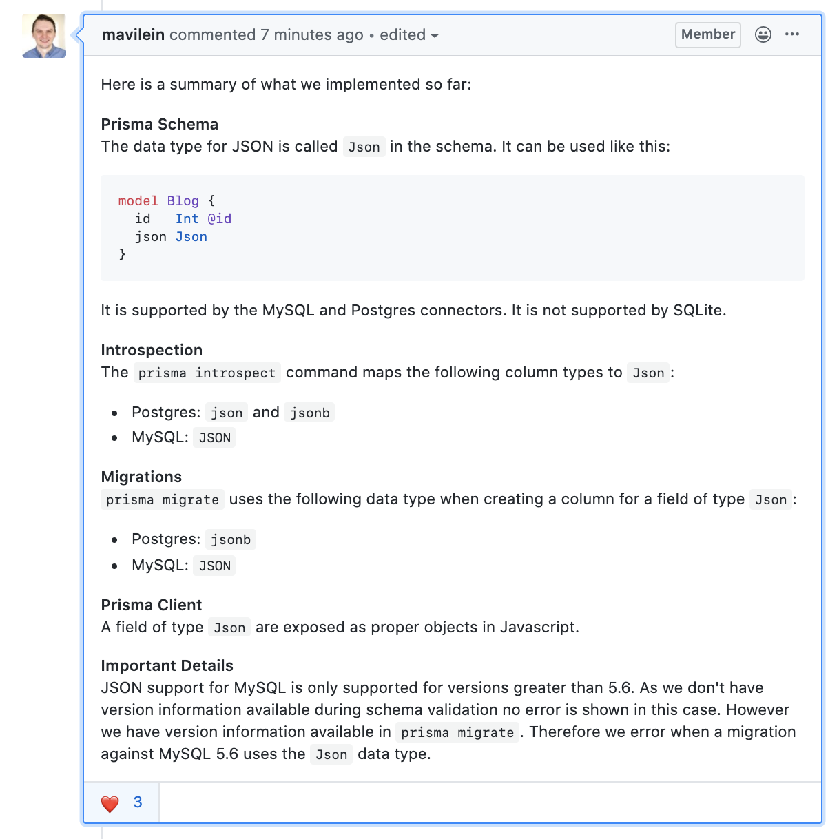 Document JSON support · Issue 315 · prisma/docs · GitHub