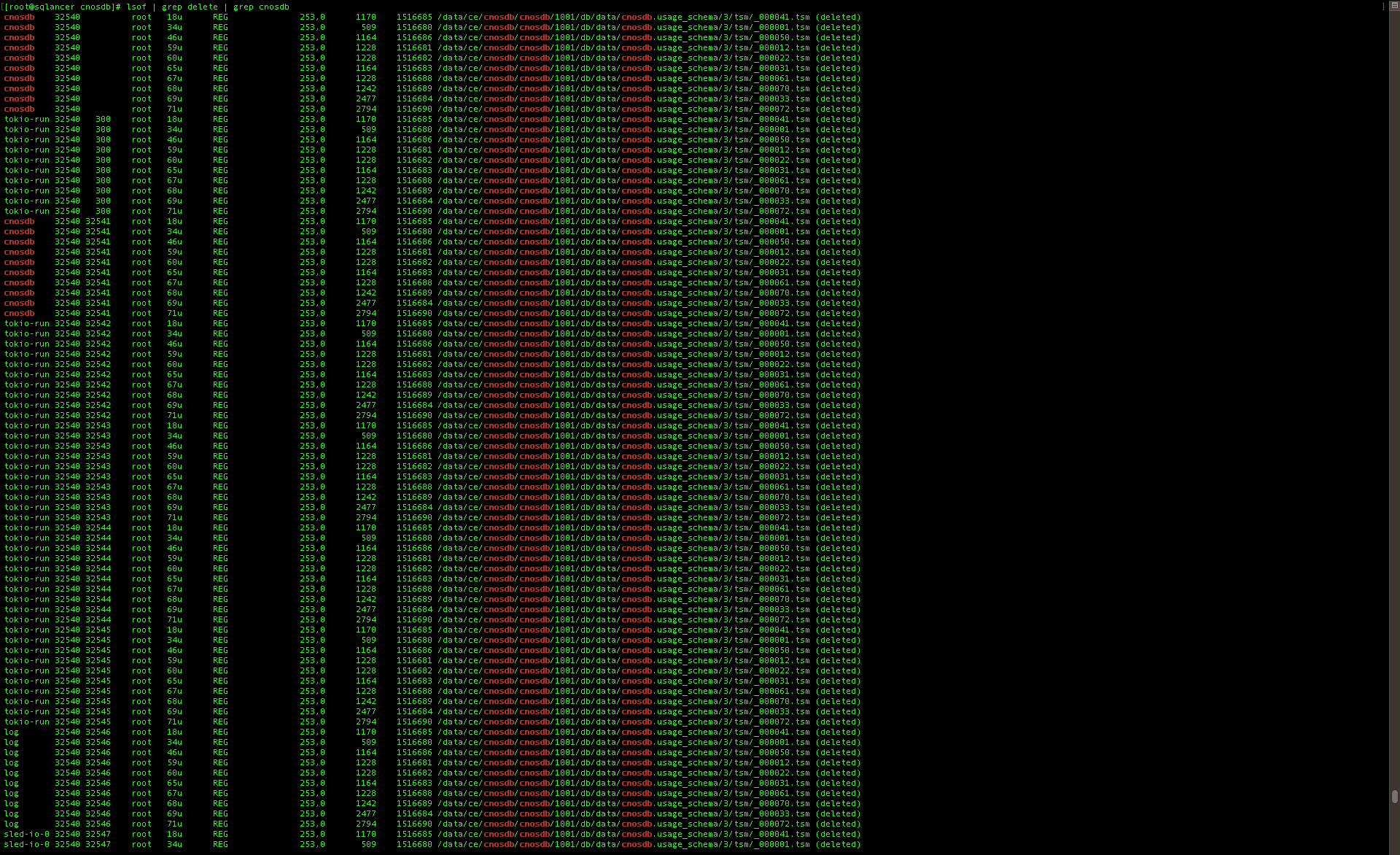 [BUG] A large number of file handles marked as deleted have appeared