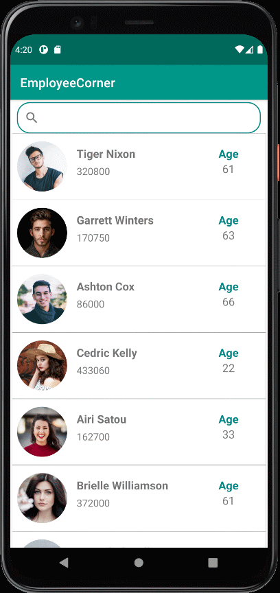 GitHub - SIVA3161/EmployeeCorner: Shows a list of employees and their ...