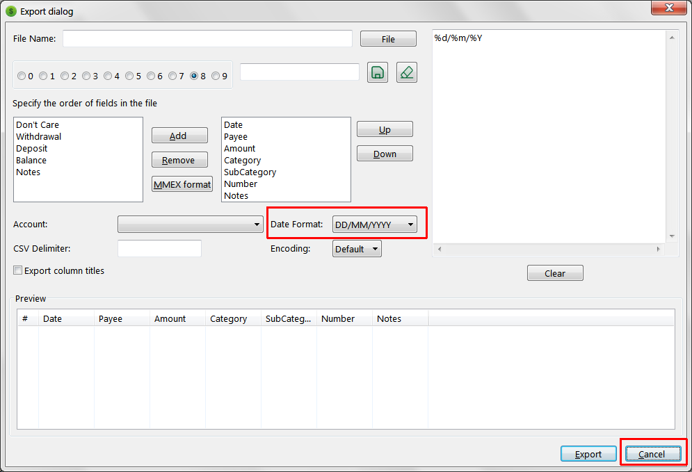 The Date Format on Export CSV dialog incorrectly affects date display ...