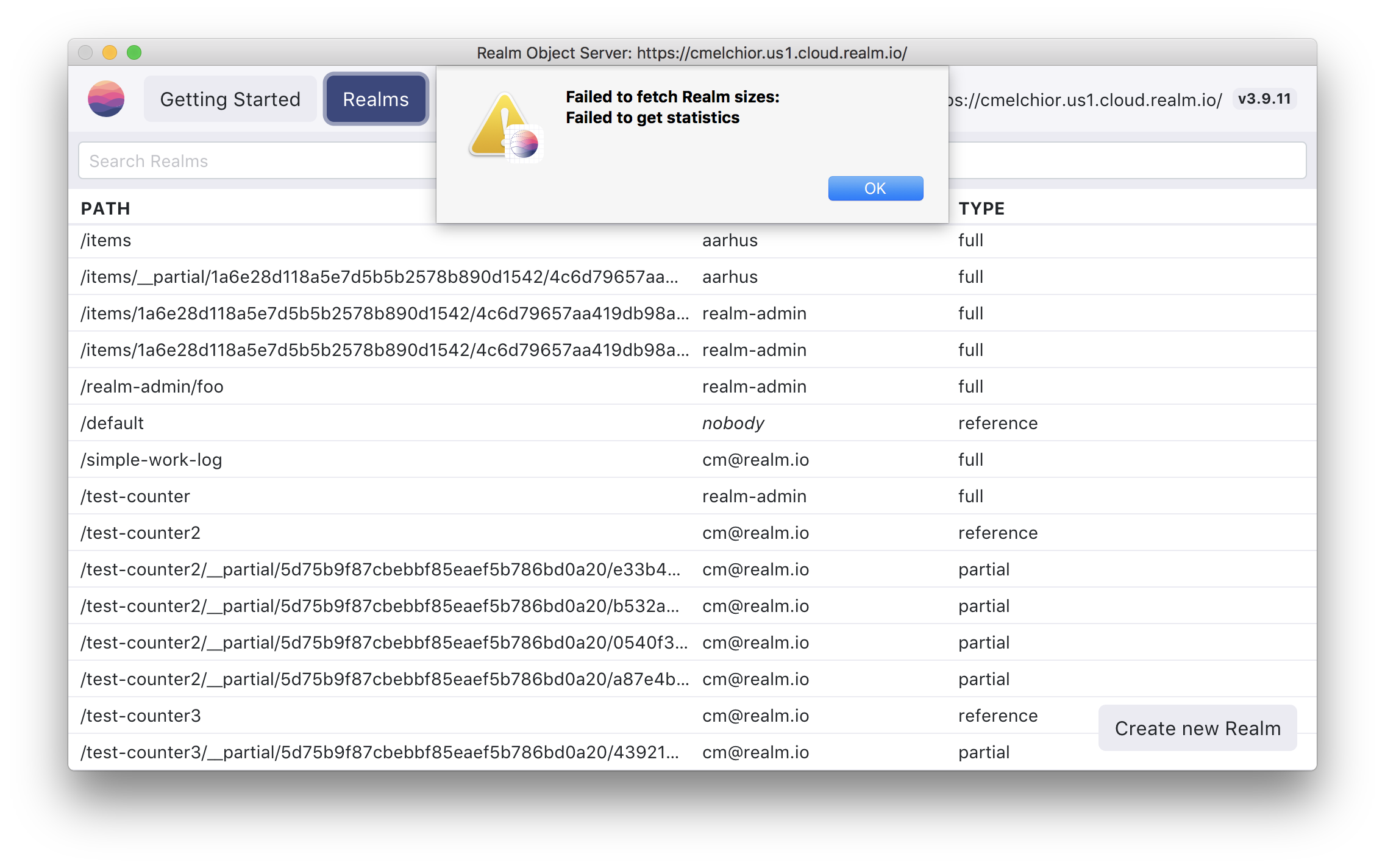 Failing to fetch statistics · Issue #900 · realm/realm-studio · GitHub