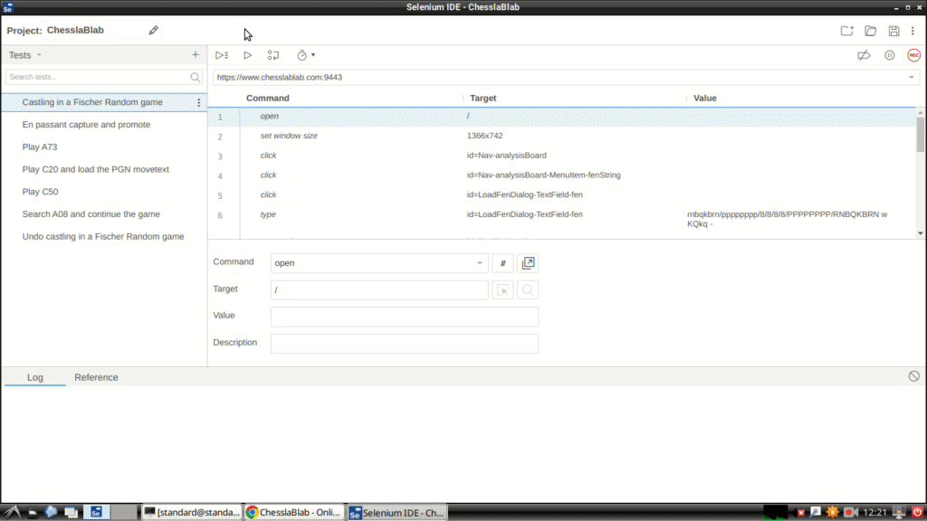 Update the Selenium IDE tests · Issue 681 · chesslablab/reactchess