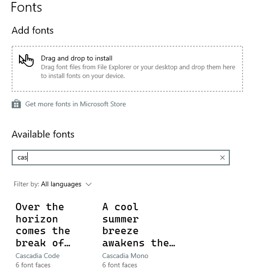 Some Cascadia Code (specifically) Ligatures not working inside the