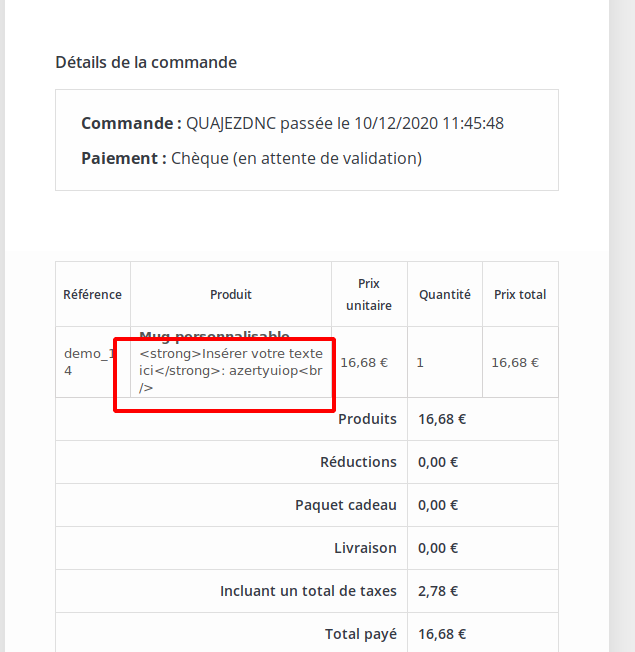 Order - Email / html tag in the email sent to customer when a product ...