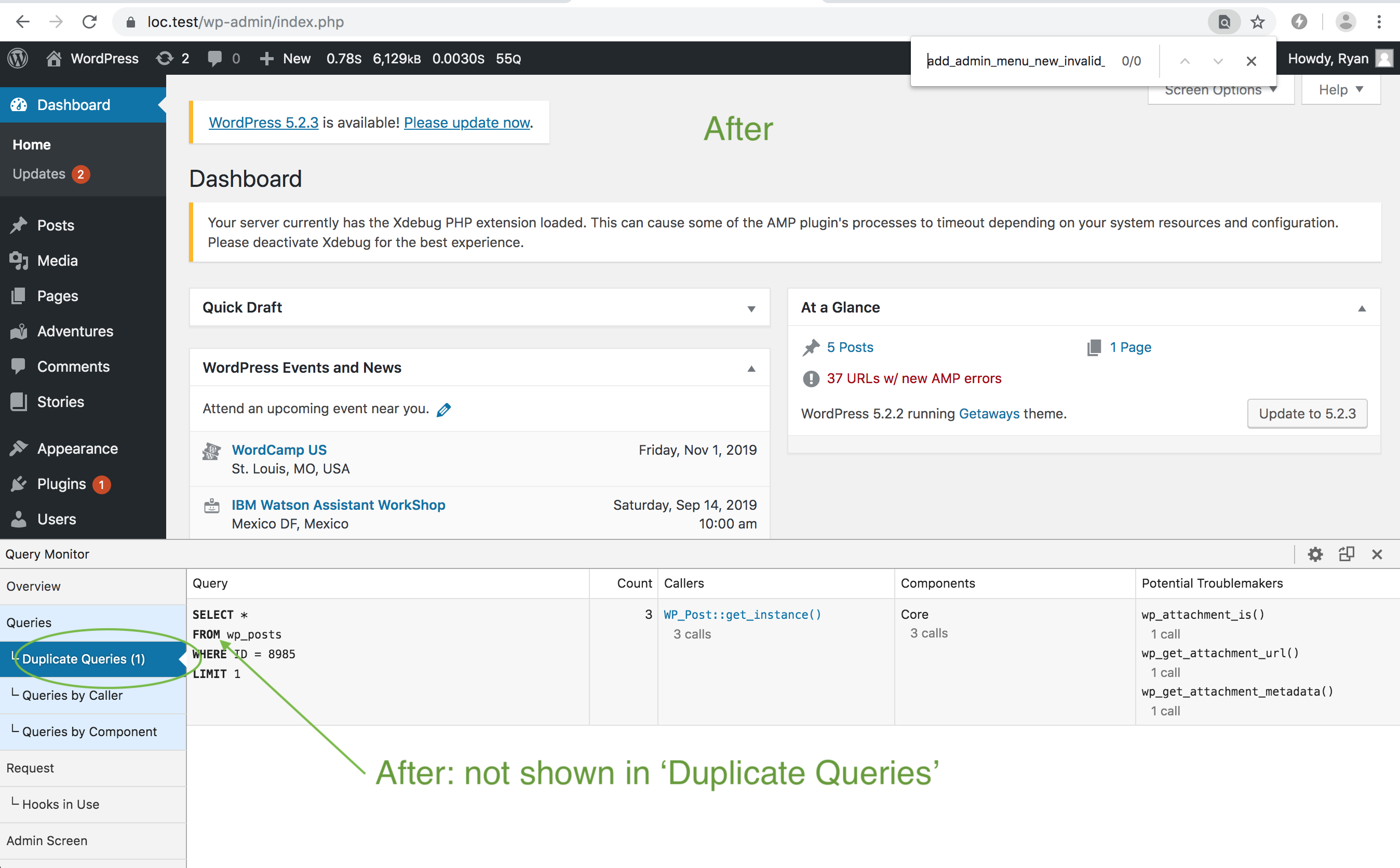 Cache query result in add_admin_menu_new_invalid_url_count · Issue ...