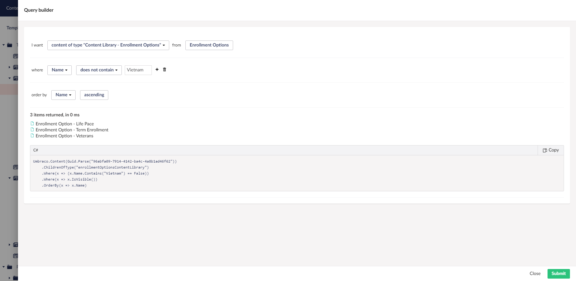 Query builder output incorrect · Issue #10535 · umbraco/Umbraco-CMS ...