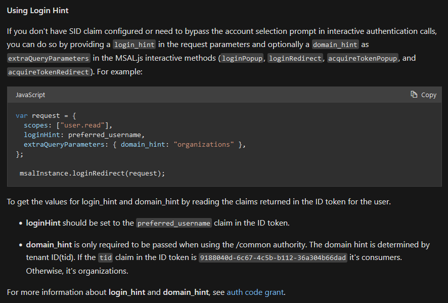 Login Hint description inconsistent. loginHint vs login_hint · Issue ...