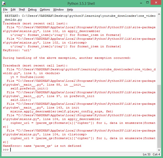 KeyError: 'url' · Issue #539 · pytube/pytube · GitHub