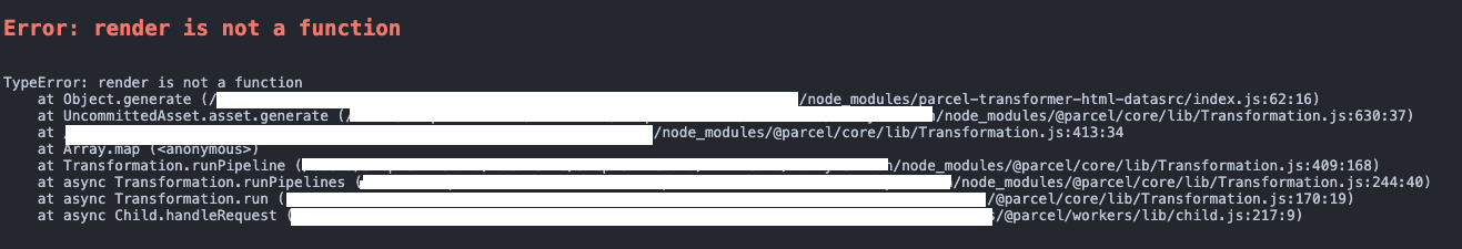 Error: Render is not a function · Issue #1 · moritzlaube/parcel ...