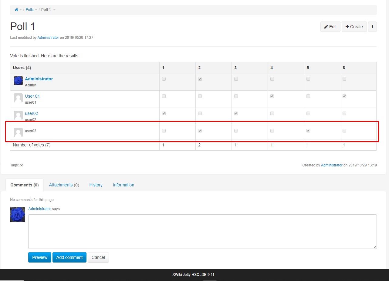 FinishedPoll - User03 Deleted