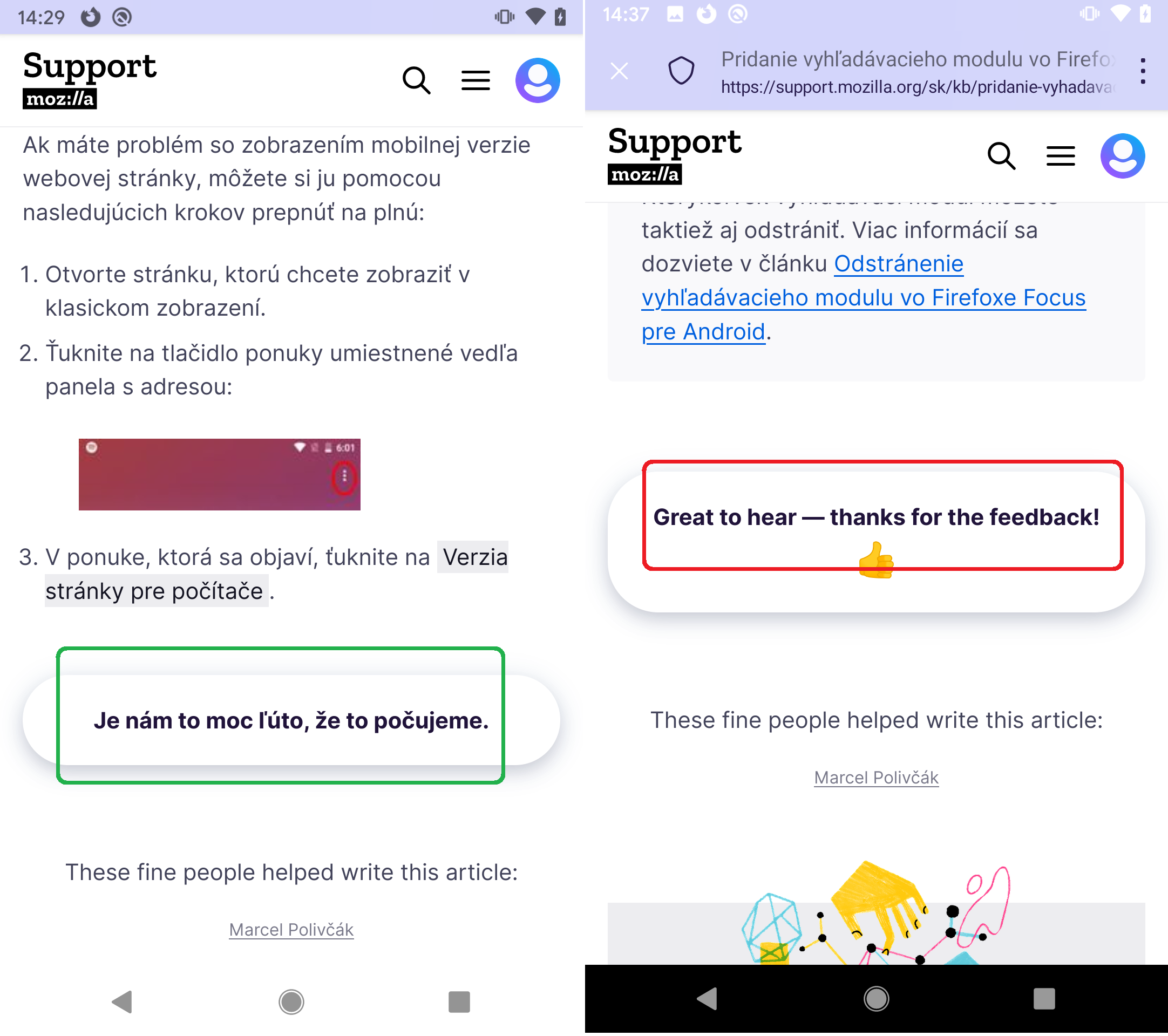 feedback translation
