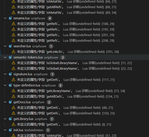 未定义的属性/字段 `getDefs` · Issue #644 · LuaLS/lua-language-server · GitHub