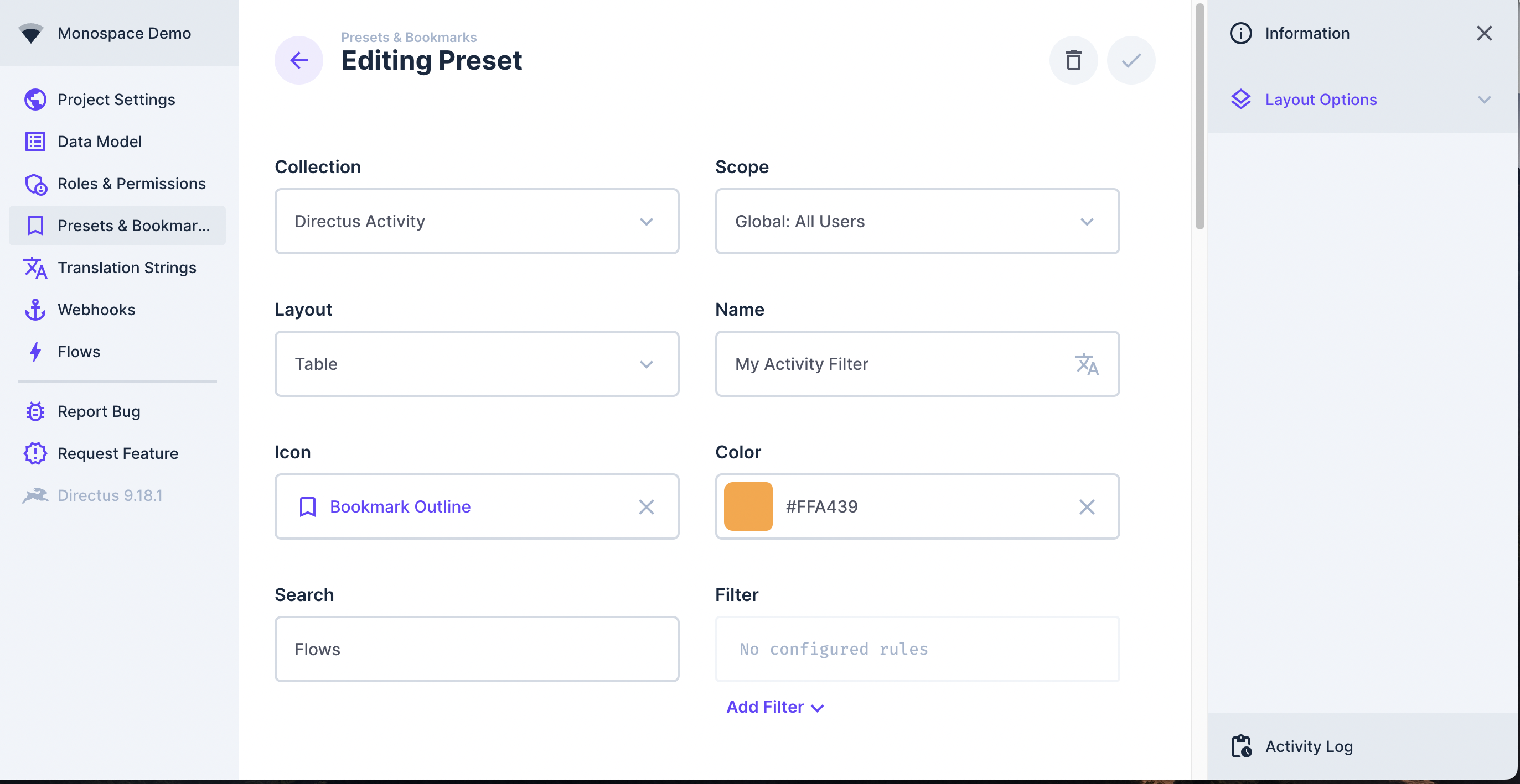 Activity Feed Presets and Bookmarks Missing · Issue #15815 · directus ...