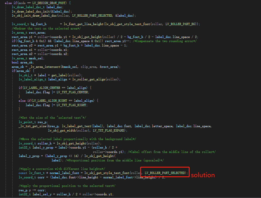 The text in the selected area of the roller is not centered · Issue ...
