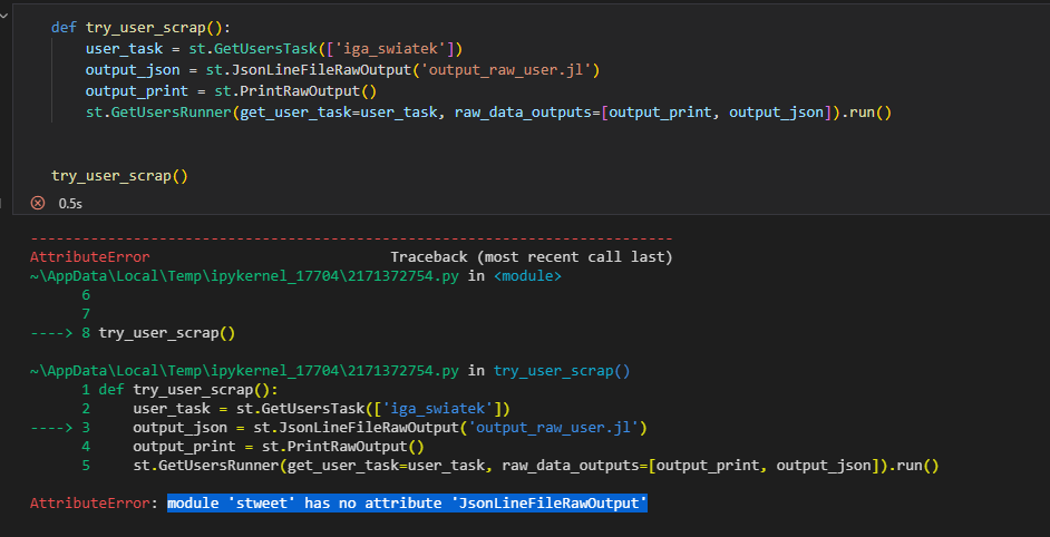 AttributeError: module 'stweet' has no attribute 'GetUsersTask' · Issue ...