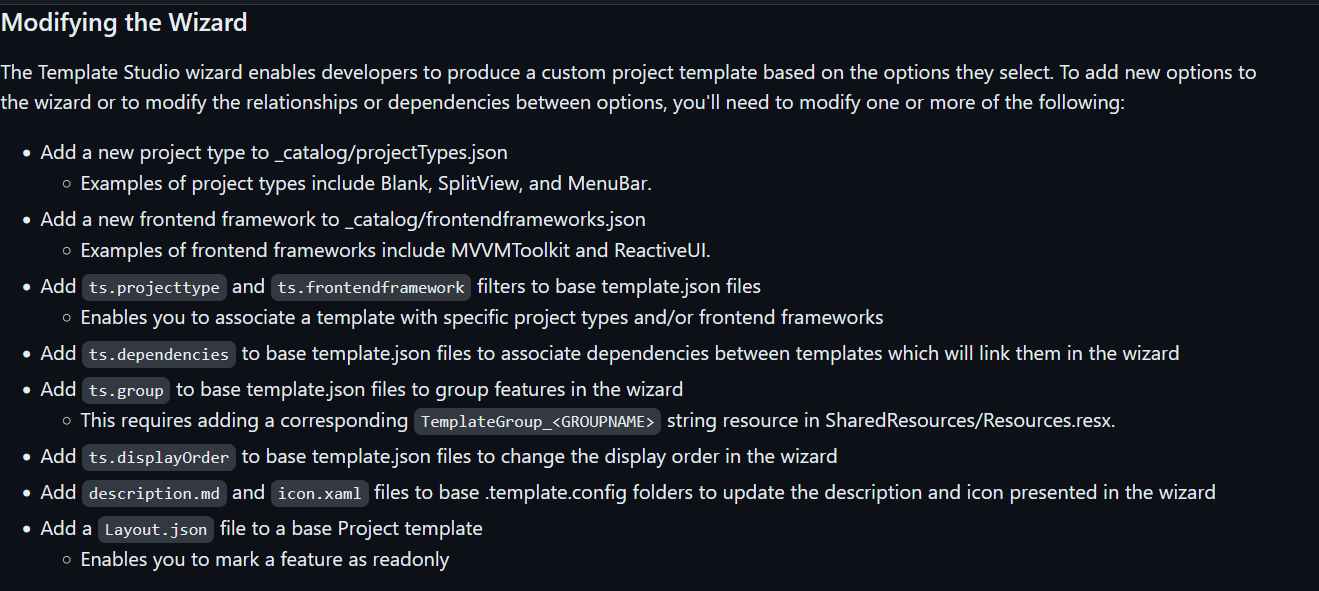 Multiple dependencies for a template microsoft templatestudio