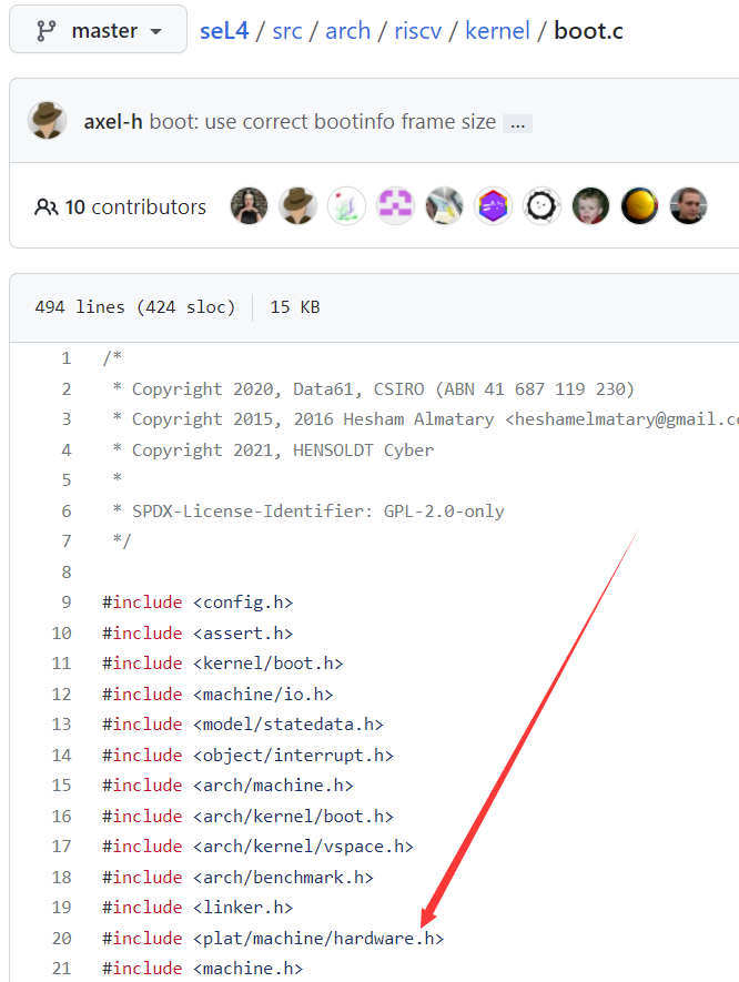 question about header file in kernel/src/arch/riscv/kernel/boot.c