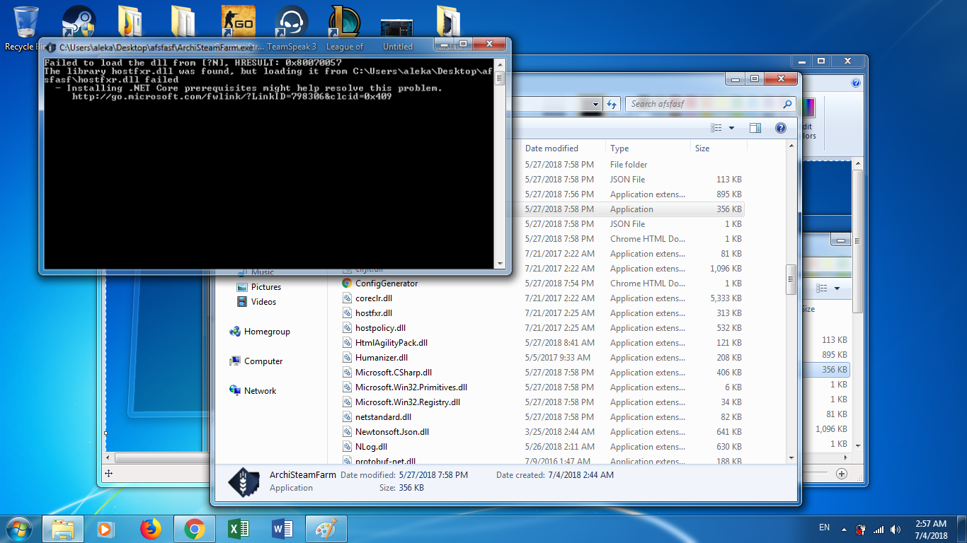 cant start the program · Issue #836 · JustArchiNET/ArchiSteamFarm · GitHub