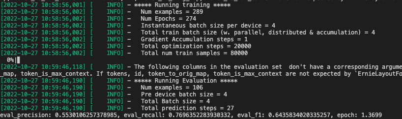[Question]: ERNIE-Layout模型微调：ZeroDivisionError: float division by zero ...