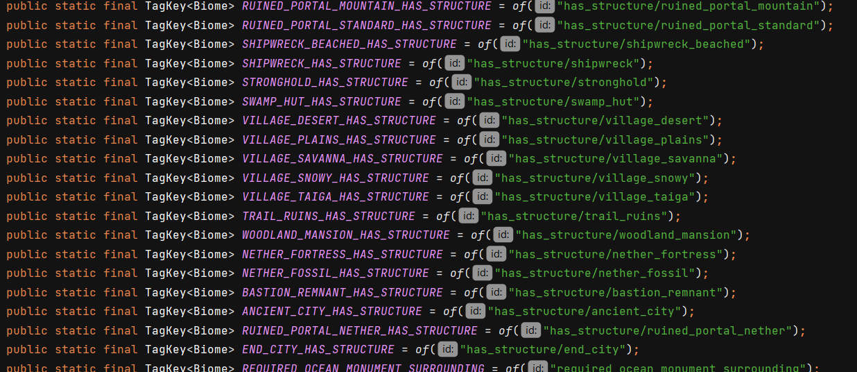 _HAS_STRUCTURE biome tag fields should be renamed to HAS_ · Issue 3661