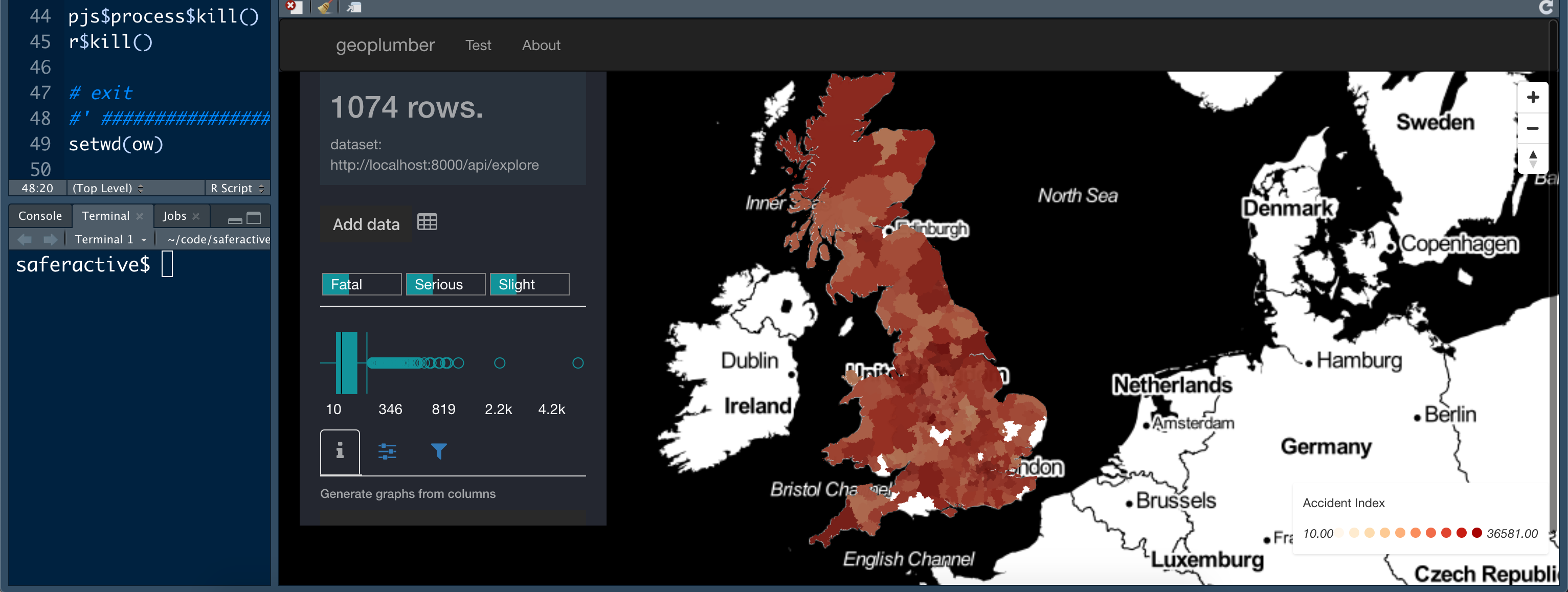 Using R to develop the fron-end using Turing eAtlas npm package