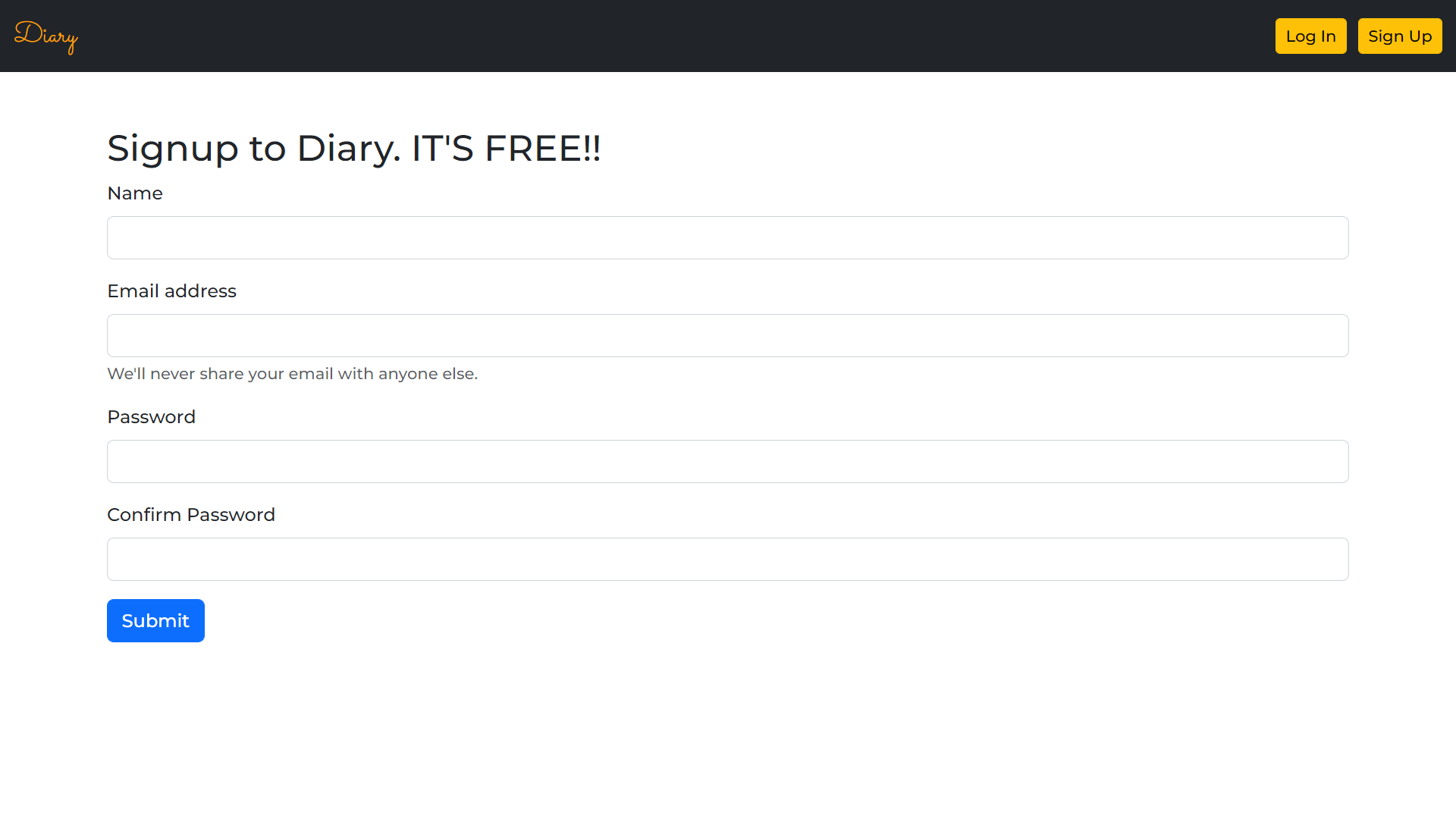 GitHub - Subrata91/Diary: A MERN stack app that lets the user store his ...