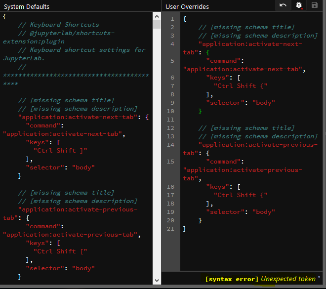 System Defaults Keyboard Shorcuts are missing a comma separator · Issue ...