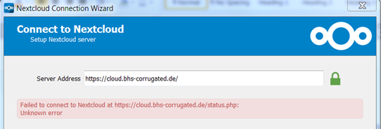 SyncClient not able to connect · Issue #10129 · nextcloud/server · GitHub