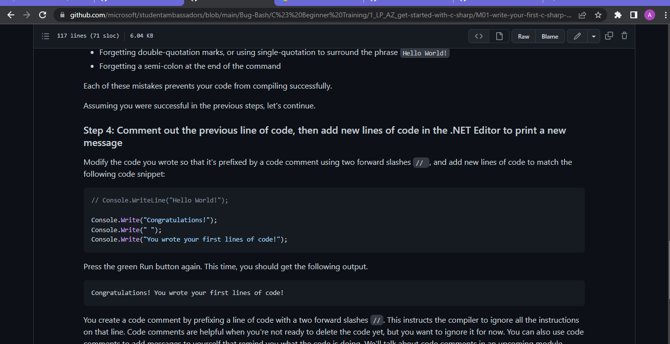 Steps in the editor are not the same in the content documentation ...