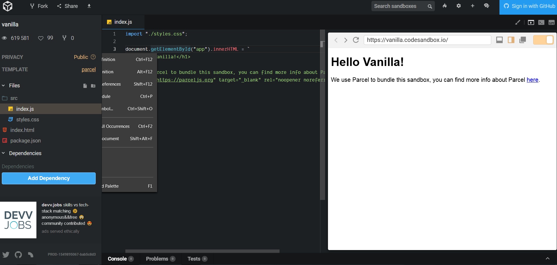 The context menu does not seem to have the proper z-index · Issue #1539 ...
