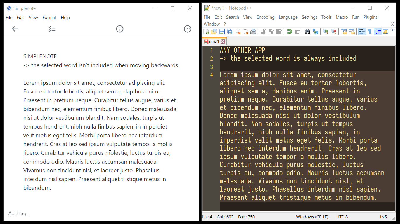 text selection screencap