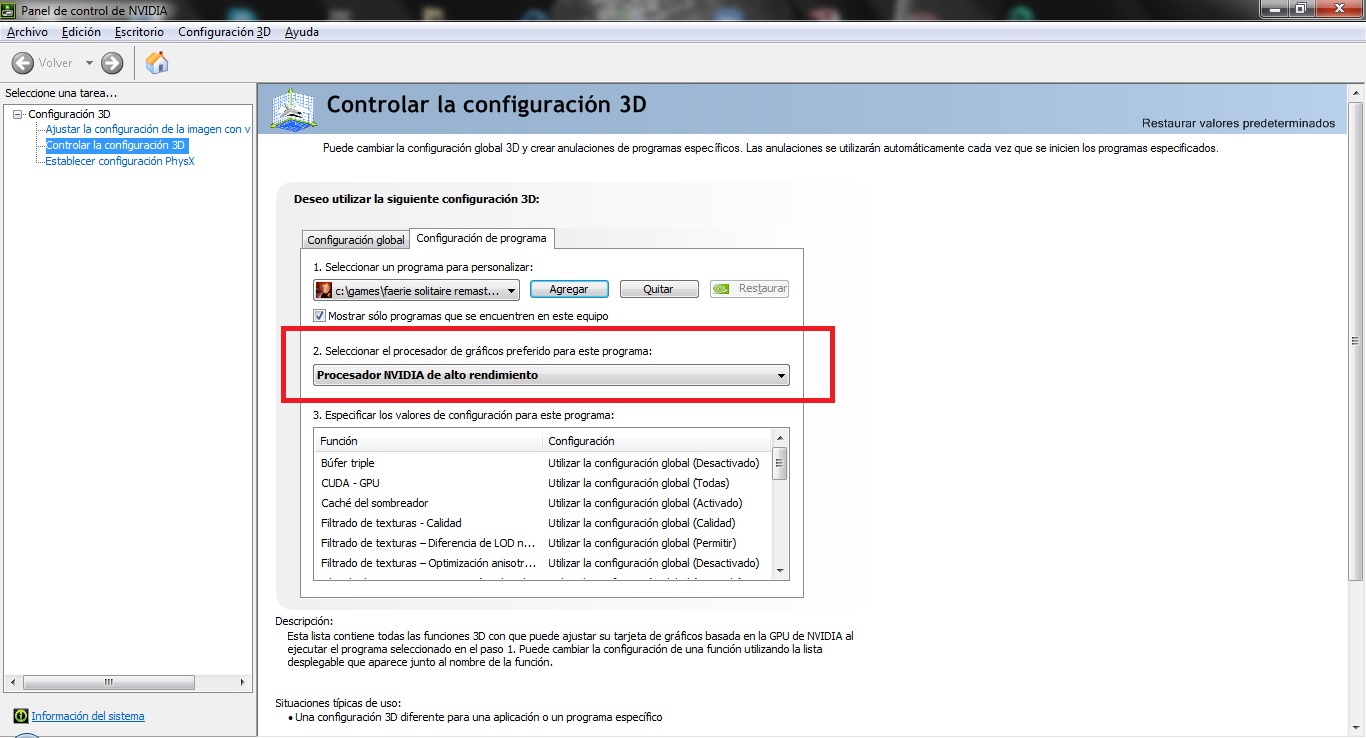 Faerie config