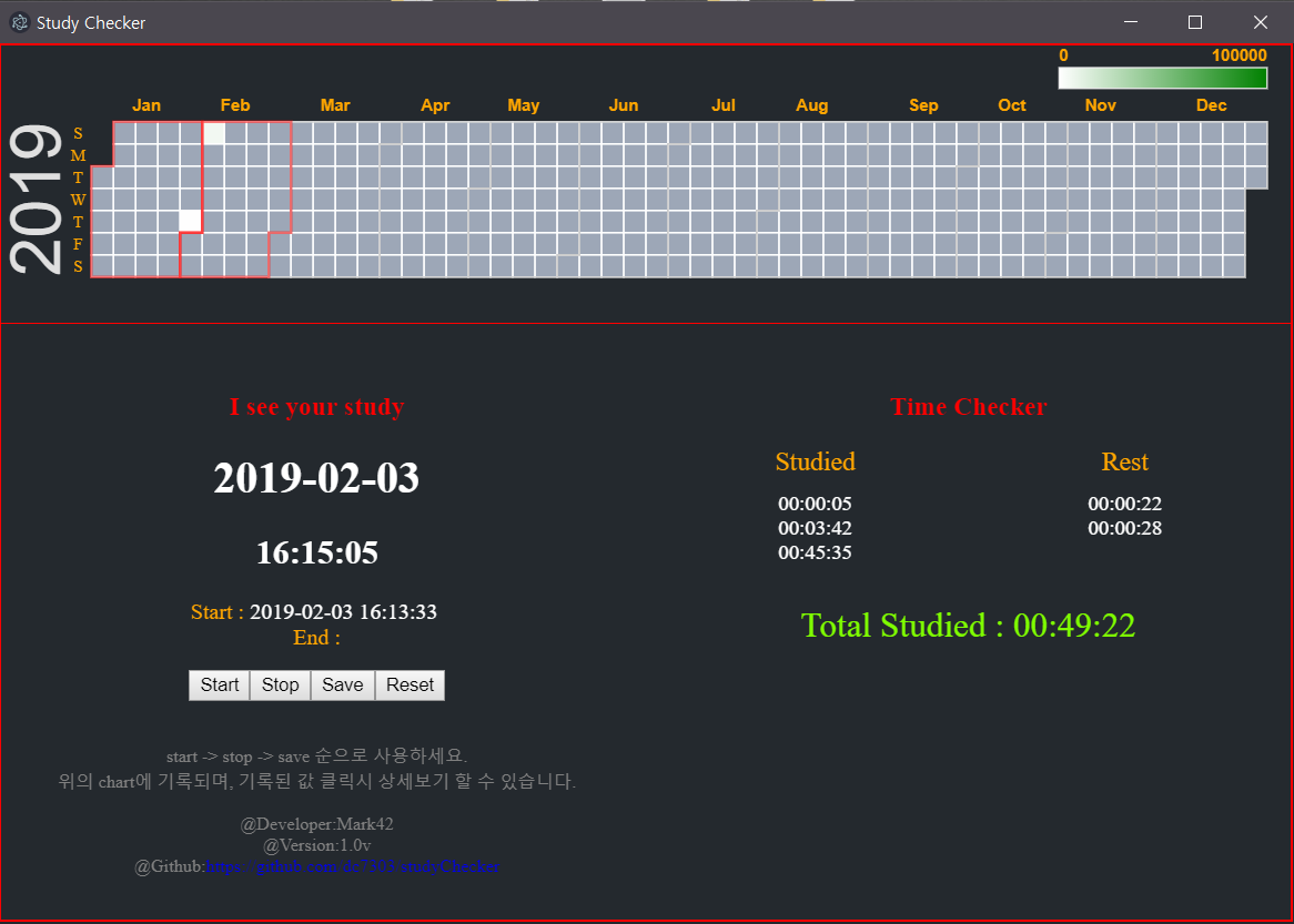 GitHub - dc7303/studyChecker: You can check your learning time with ...