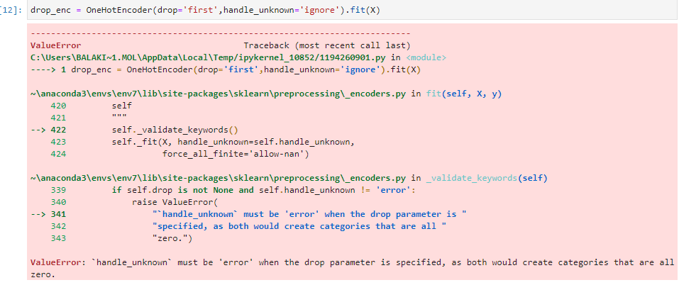 [ValueError]: One Hot Encoder will through an error with the ...