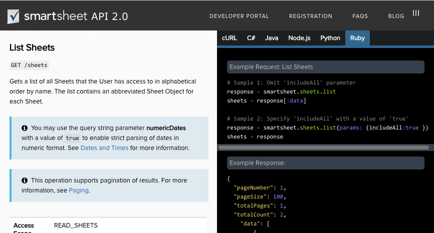 Ruby tab new in Smartsheet docs