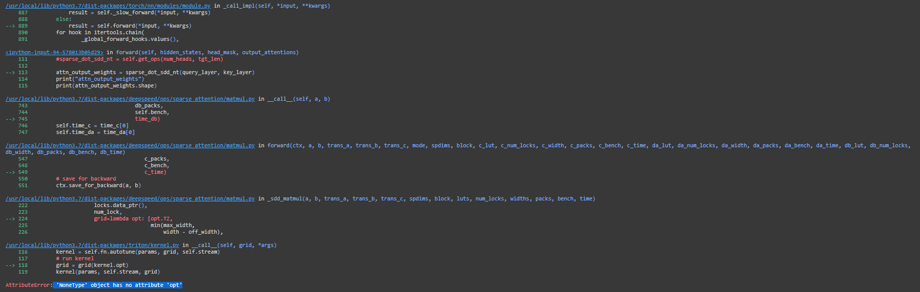 'NoneType' object has no attribute 'opt' · Issue #1153 · deepspeedai ...