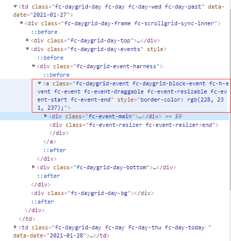 Month view, wrong class name of the day before today · Issue #6119 ...
