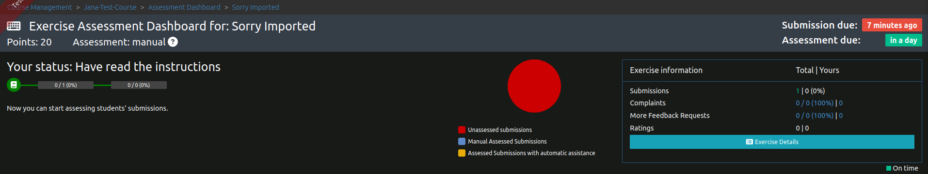 Graph description in an Exercise Assessment Dashboard is not displayed ...