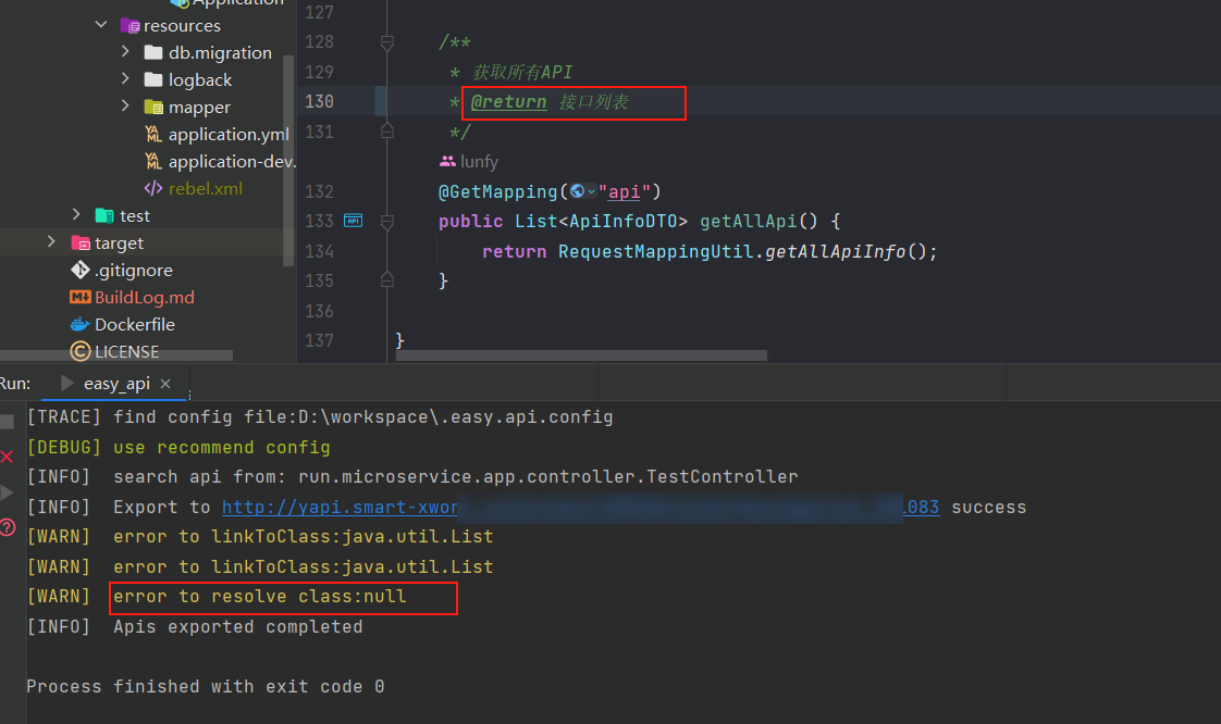 [Bug] 导出返回值为List 类型的接口有警告错误 · Issue #867 · tangcent/easy-yapi · GitHub