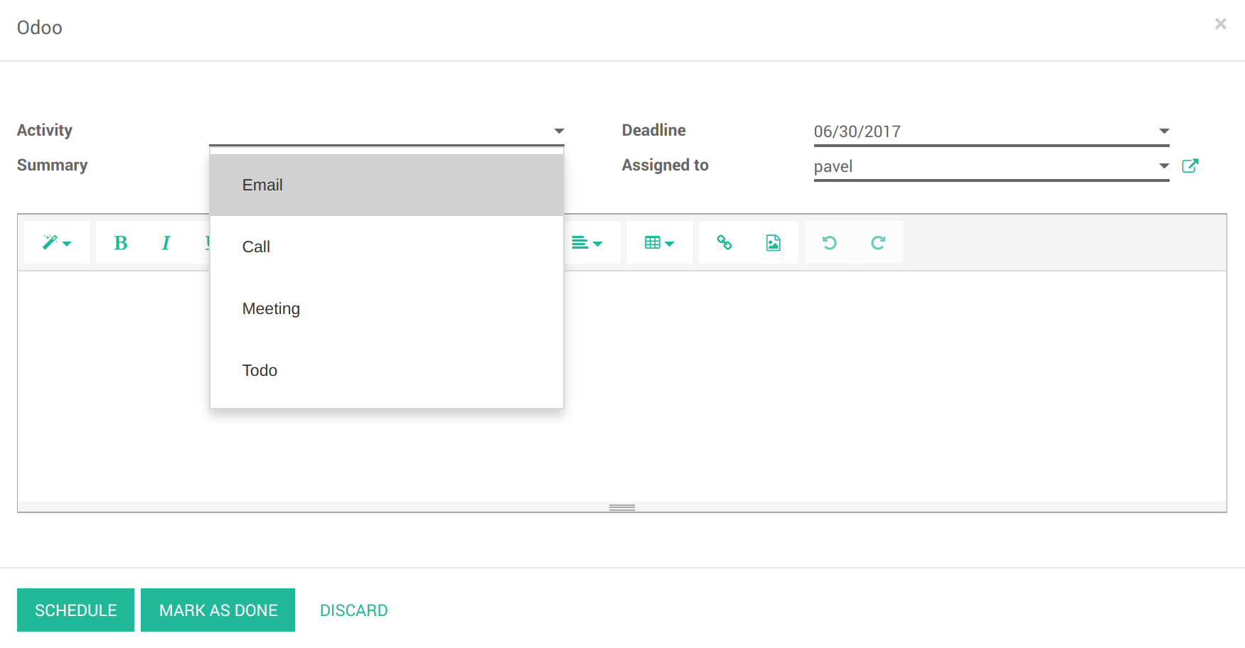 odoo-schedule