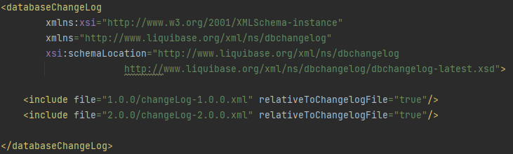 Liquibase changelog with more than one file fails in native mode ...