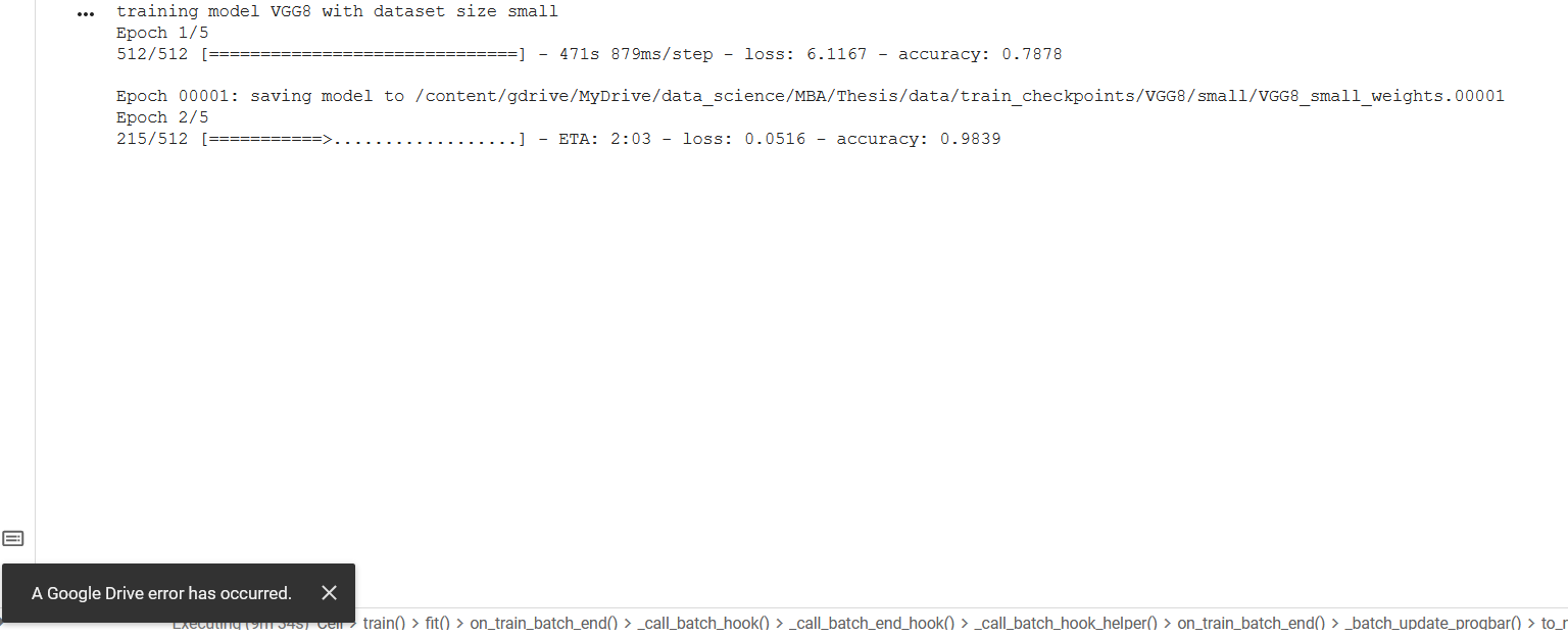Google drive keeps disconnecting and training weights aren't saved